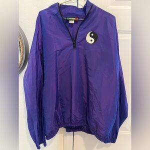 Vintage Purple Windbreaker with Yin Yang Patch Veninis sportswear